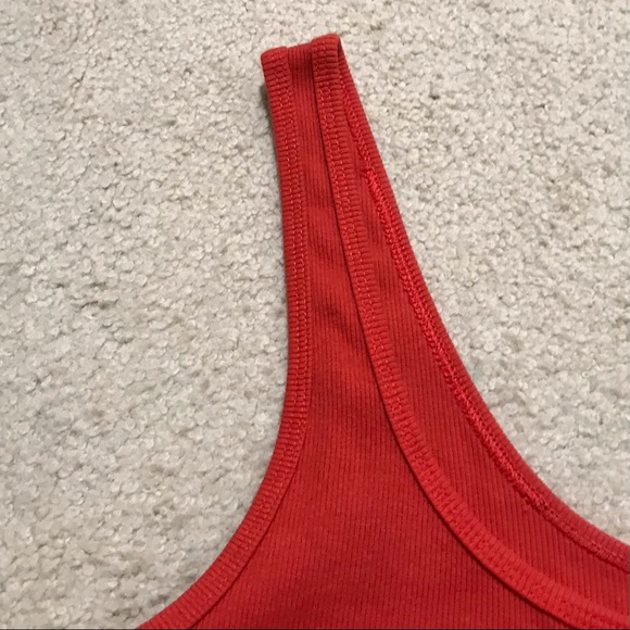 🆕🔥ZARA SUPER CUTE MINI SLEEVELESS DRESS LIGHTLY RIBBED ORANGE RED BODYCON!! - Picture 6 of 7
